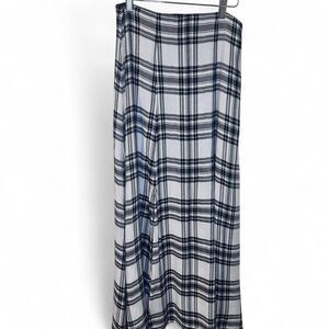 Alice + Olivia Plaid Maxi Skirt Black & White